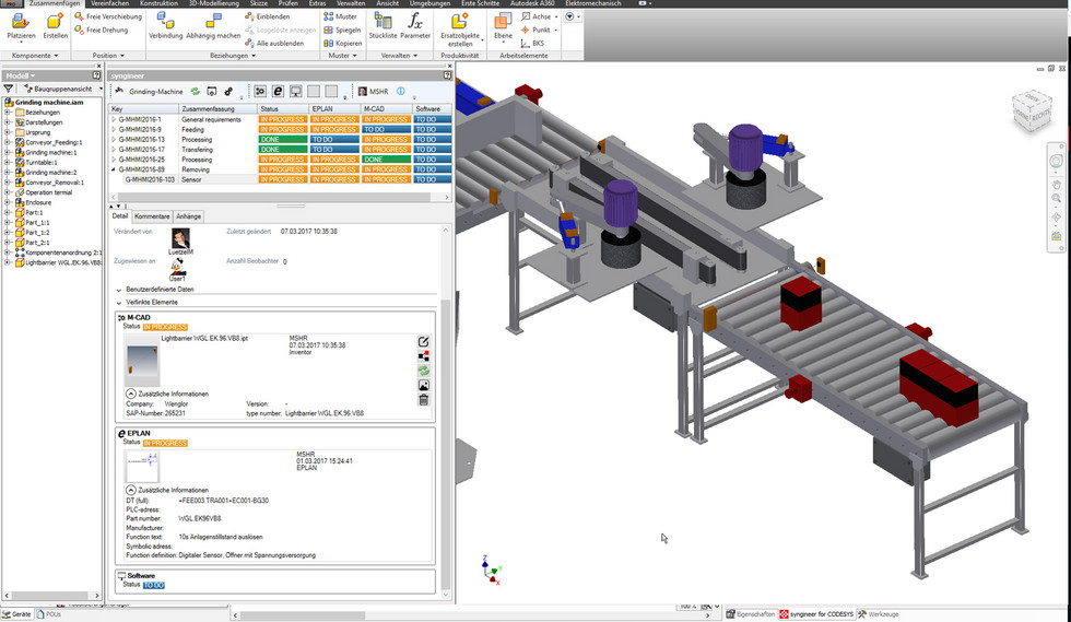 Integracja interfejsu programu Autodesk Inventor umożliwia podłączenie modeli 3D do Syngineer za pomocą zwykłego polecenia „drag & drop”